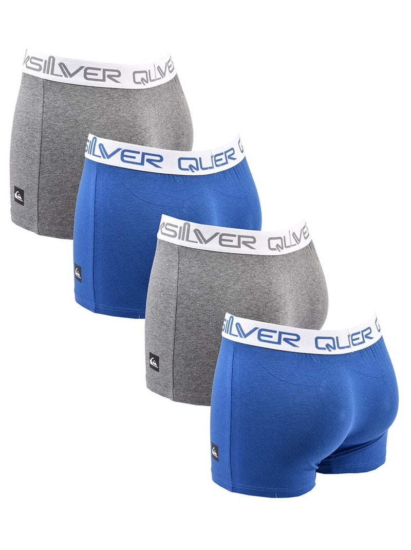 Cueca Boxer Homem QUIKSILVER - Pack de 4 Cinza-azul - Kiabi