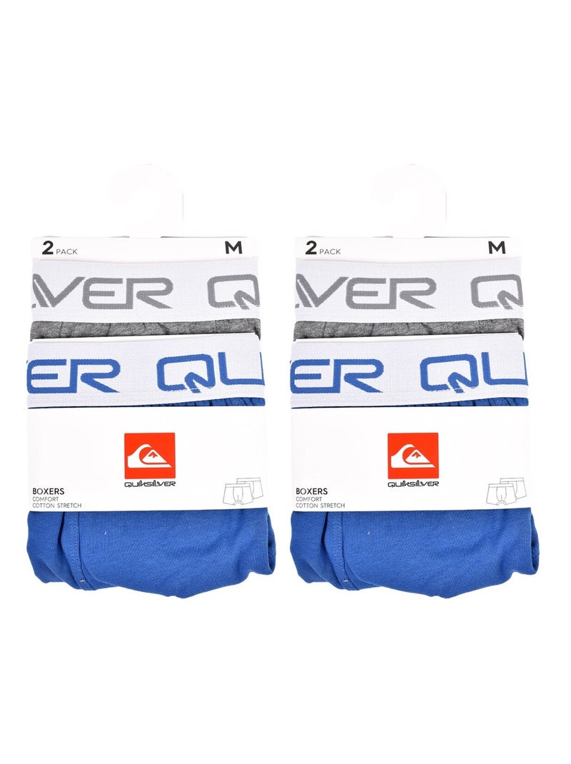Cueca Boxer Homem QUIKSILVER - Pack de 4 Cinza-azul - Kiabi