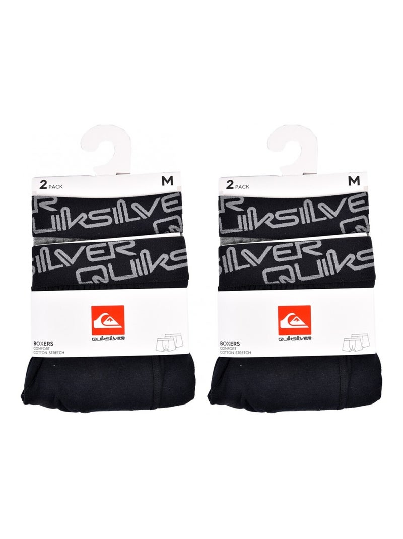 Cueca Boxer Homem QUIKSILVER - Pack de 4 Preto Cinza - Kiabi