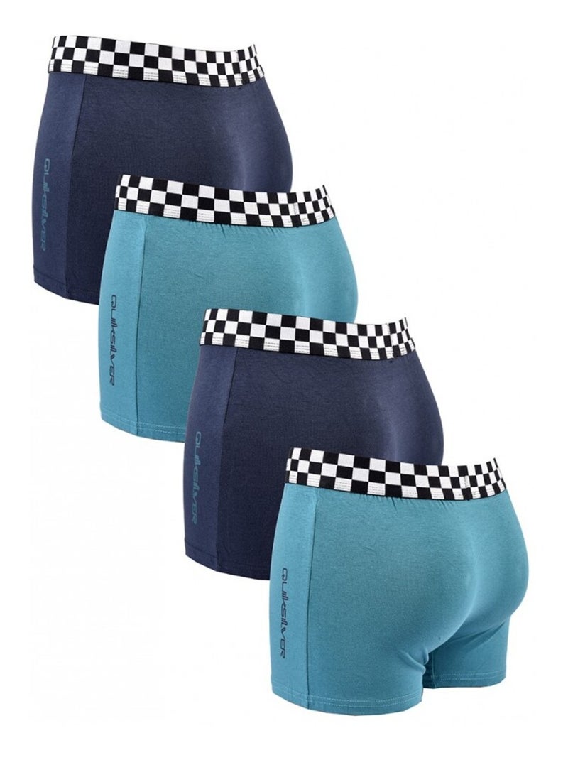 Cueca Boxer Miúdo QUIKSILVER - Pack de 4 Azul Violeta - Kiabi