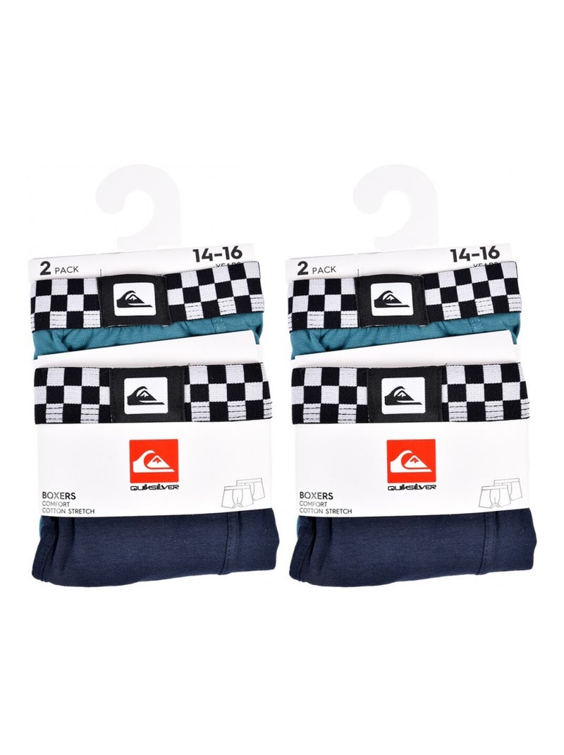 Cueca Boxer Miúdo QUIKSILVER - Pack de 4 Azul Violeta - Kiabi