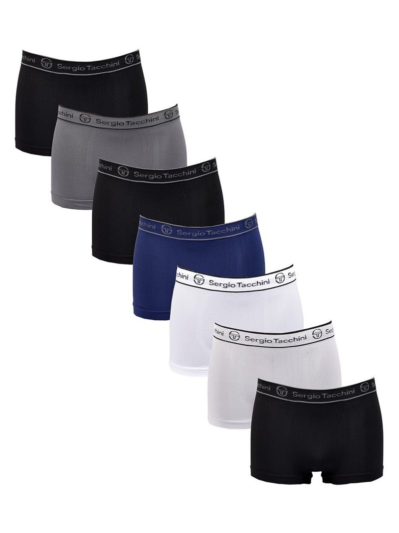 Cueca boxer SERGIO TACCHINI sem costura pack 7 SEAMLESS0708 Preto Branco Cinza - Kiabi
