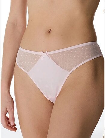 Cueca brasileira de cetim às bolinhas penti