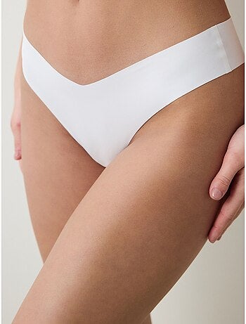 Cueca brasileira invisível com corte a laser e forma em v penti