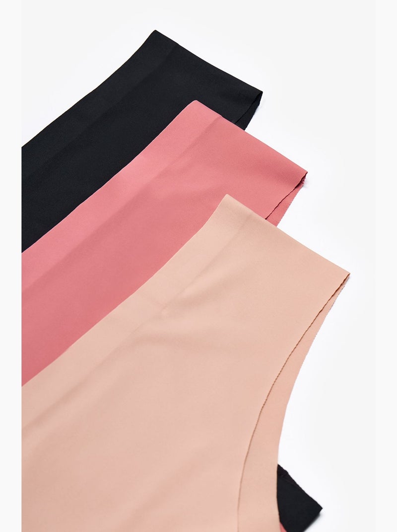 Cueca brasileira lasercut invisível penti Preto Rosa - Kiabi