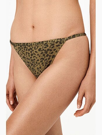 Cueca brasileira micro feminina em renda estampada penti