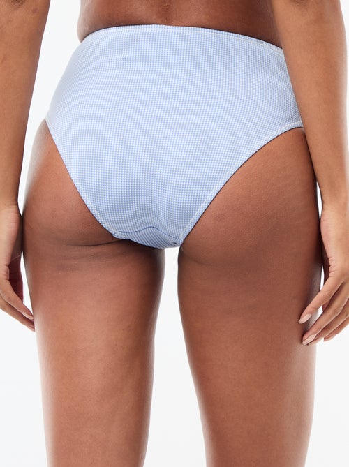 Cueca de banho cintura subida com estampado vichy - Kiabi