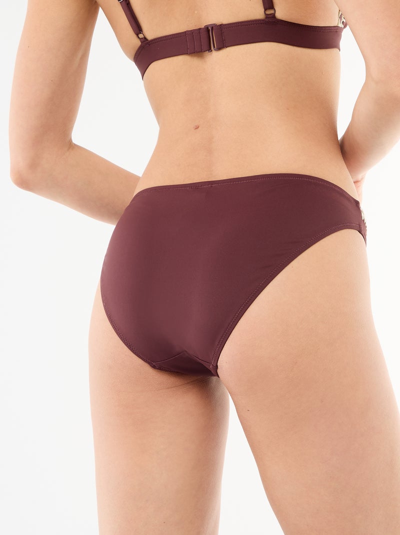 Cueca de banho com detalhes em macramé Castanho - Kiabi