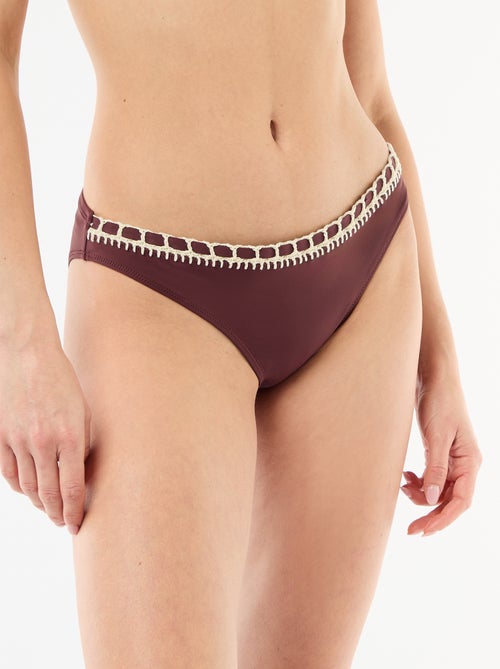 Cueca de banho com detalhes em macramé - Kiabi