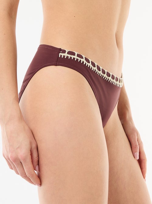 Cueca de banho com detalhes em macramé - Kiabi