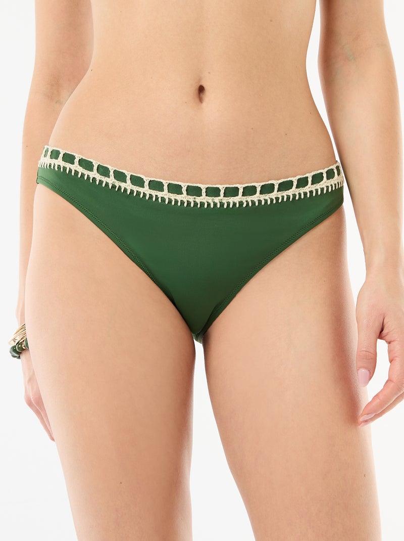 Cueca de banho com detalhes em macramé Verde - Kiabi