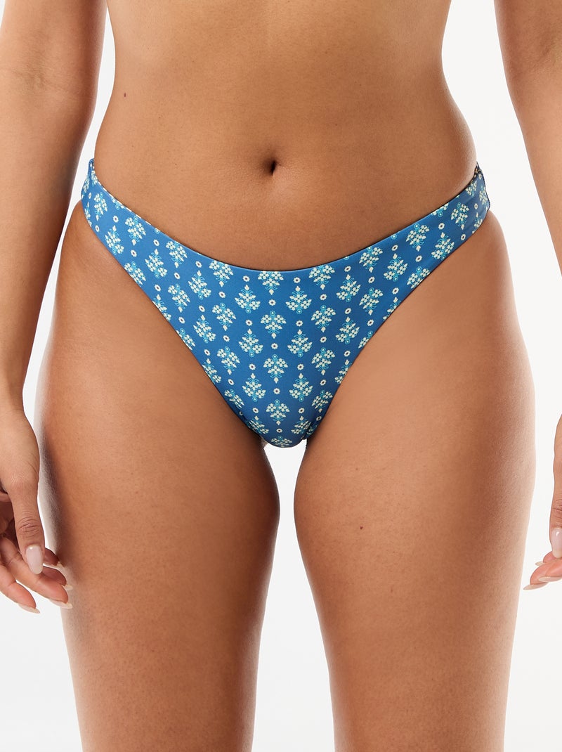 Cueca de banho estampada reversível Azul - Kiabi