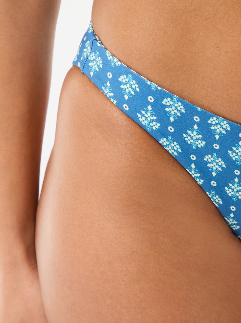 Cueca de banho estampada reversível Azul - Kiabi