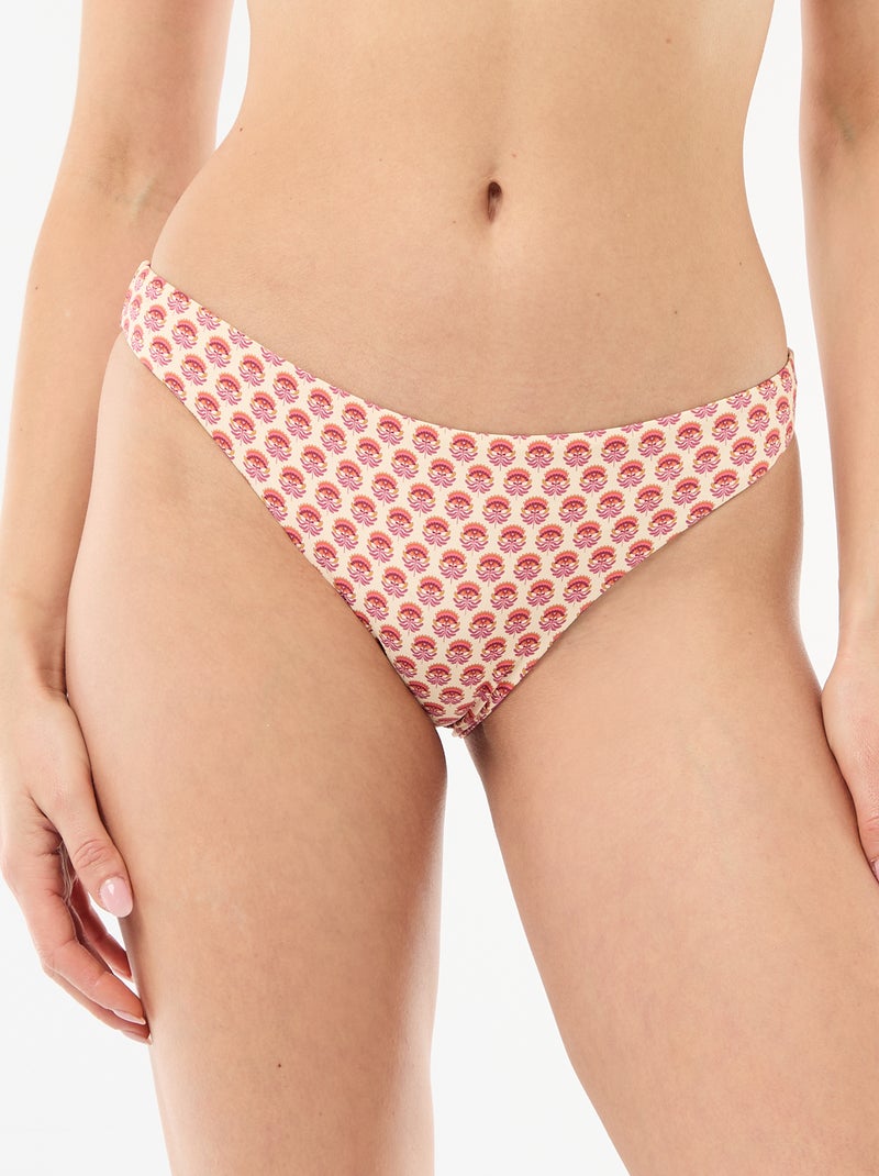 Cueca de banho estampada reversível Rosa - Kiabi
