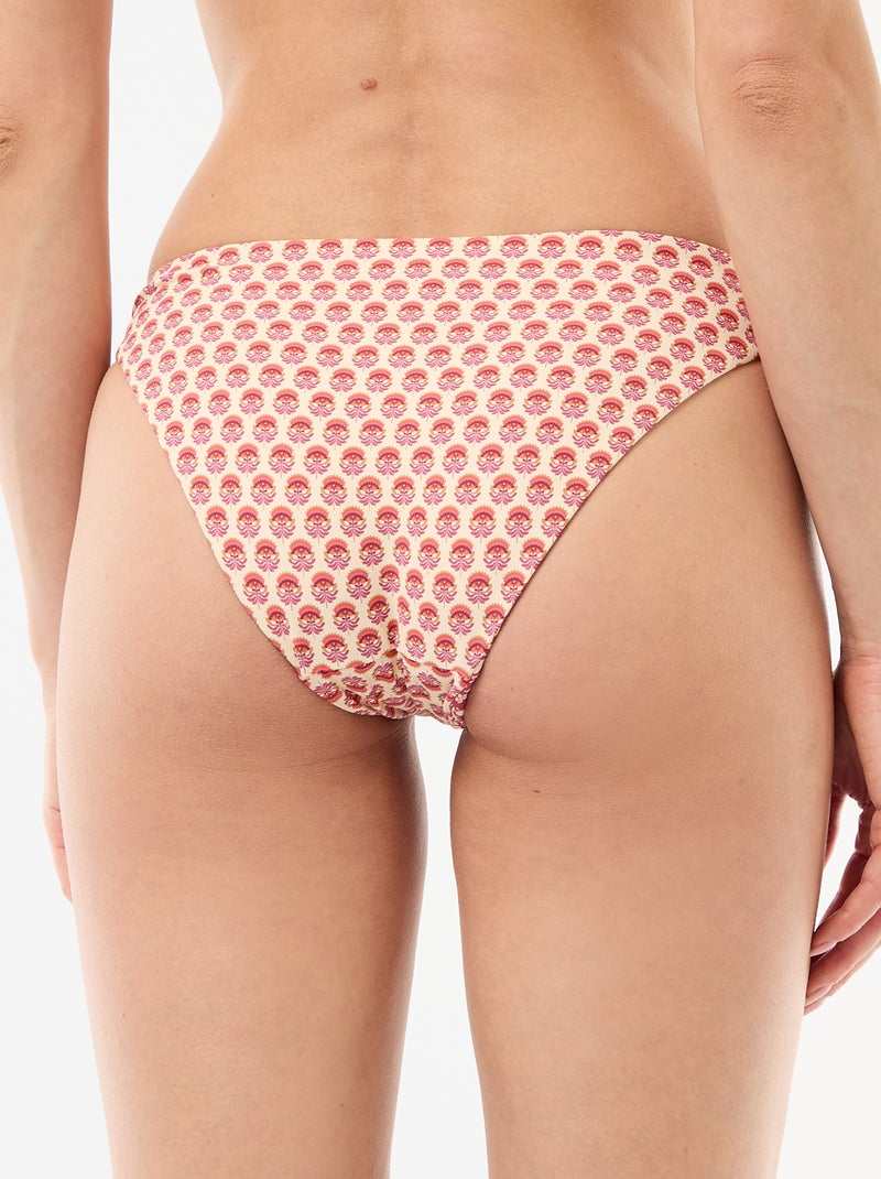 Cueca de banho estampada reversível Rosa - Kiabi