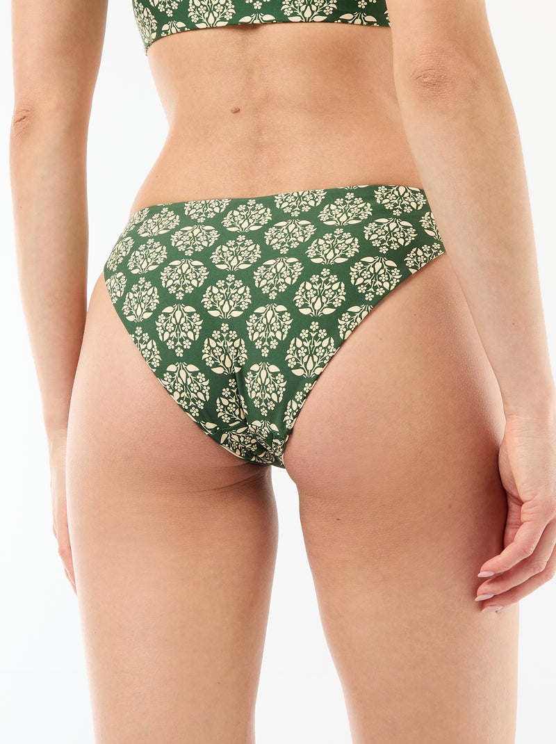 Cueca de banho estampada reversível Verde - Kiabi