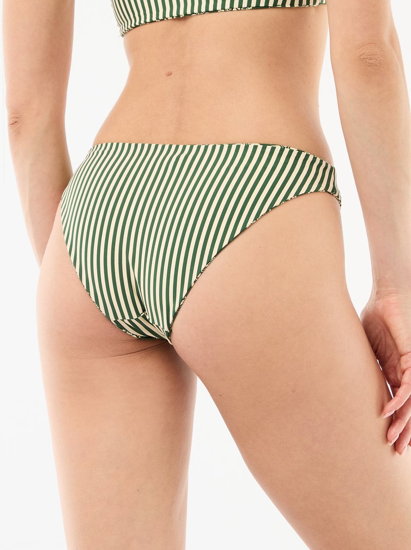 Cueca de banho estampada reversível Verde - Kiabi