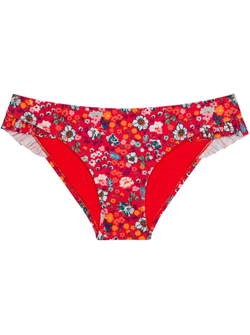 Cueca de biquíni alexis frill slip penti Branco Vermelho - Kiabi