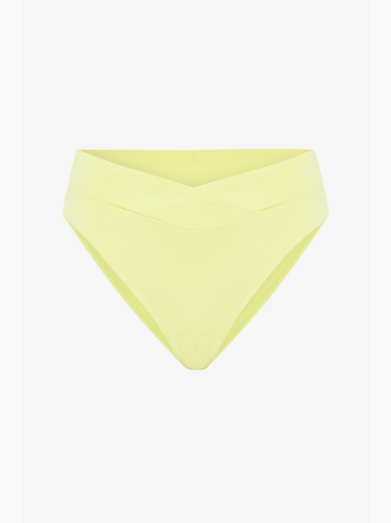 Cueca de biquíni com corte em v penti Amarelo-limão - Kiabi
