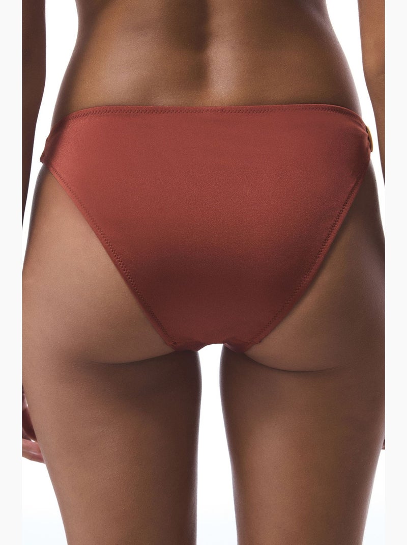 Cueca de biquíni com fivela braga penti Terracota - Kiabi