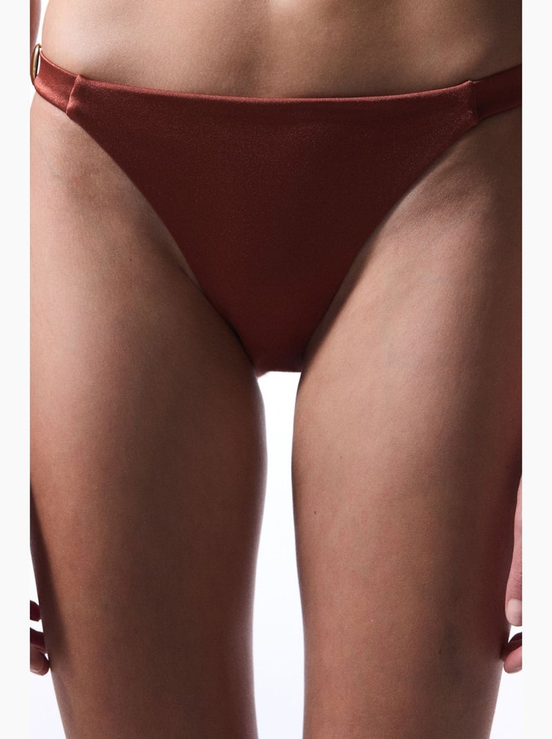 Cueca de biquíni com fivela braga penti Terracota - Kiabi
