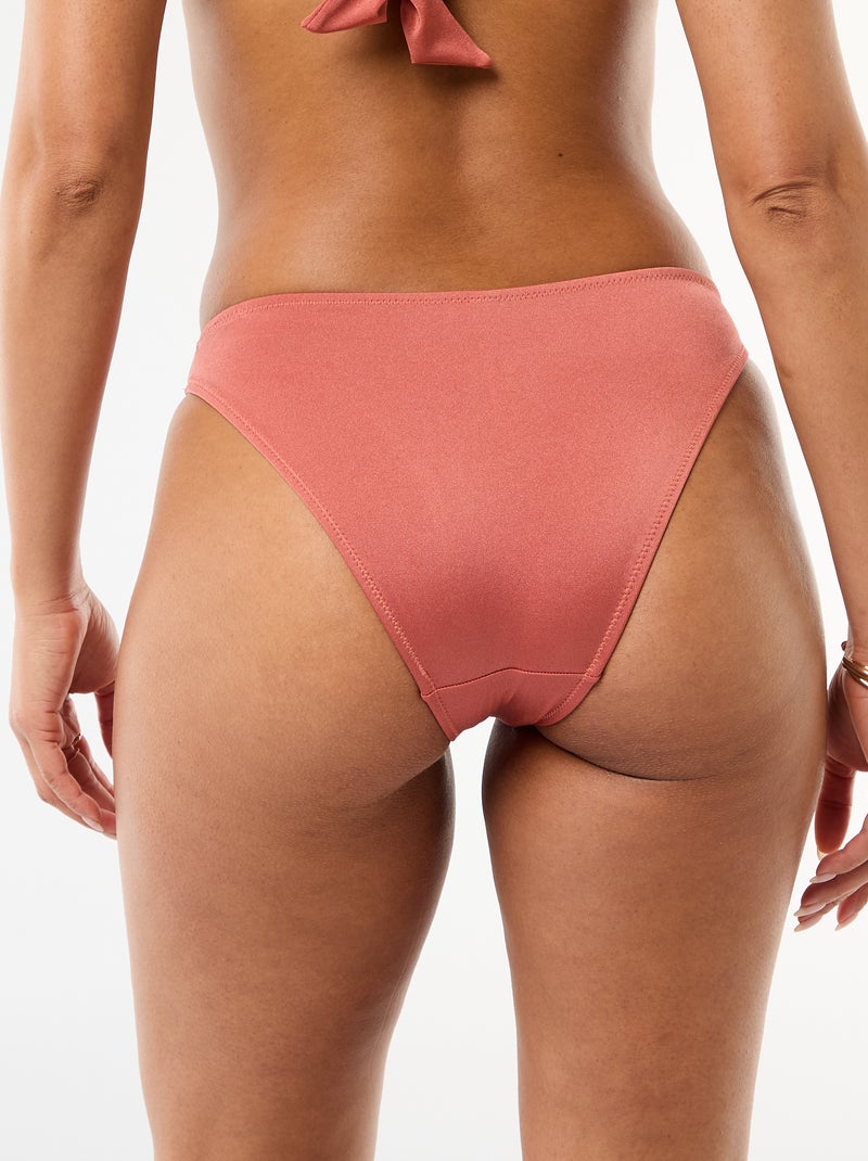 Cueca de biquíni com flor em relevo Vermelho - Kiabi