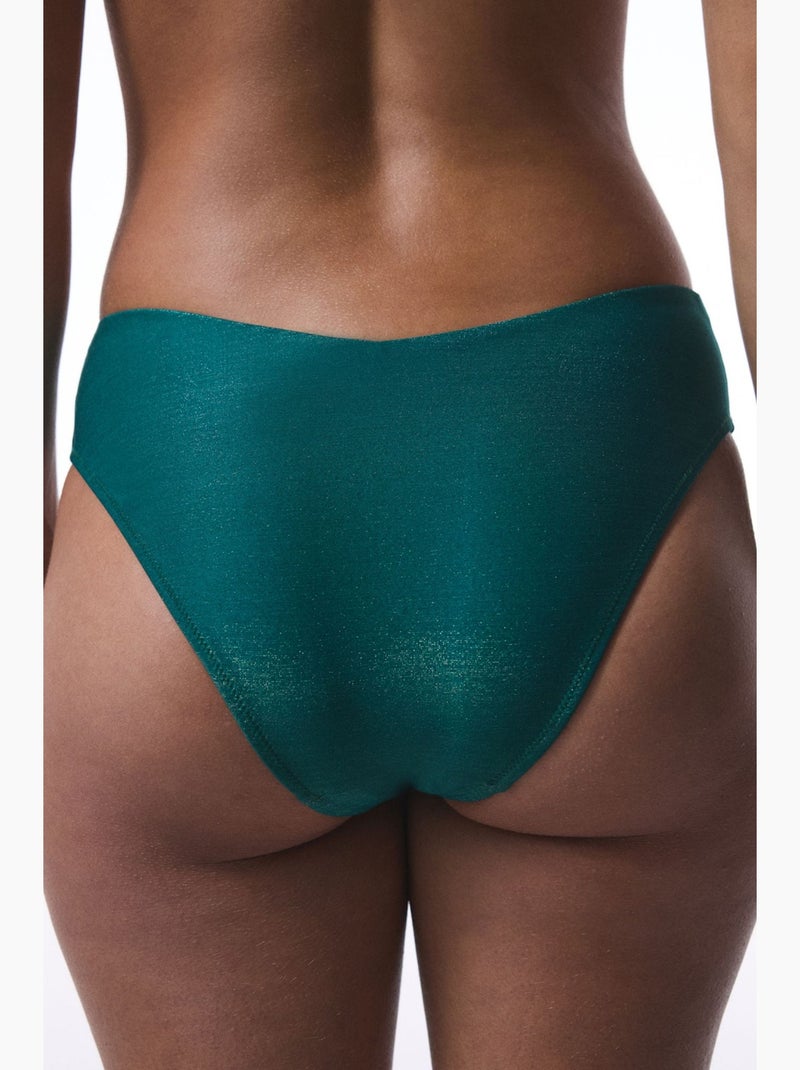 Cueca de biquíni lina mulher penti Verde esmeralda - Kiabi