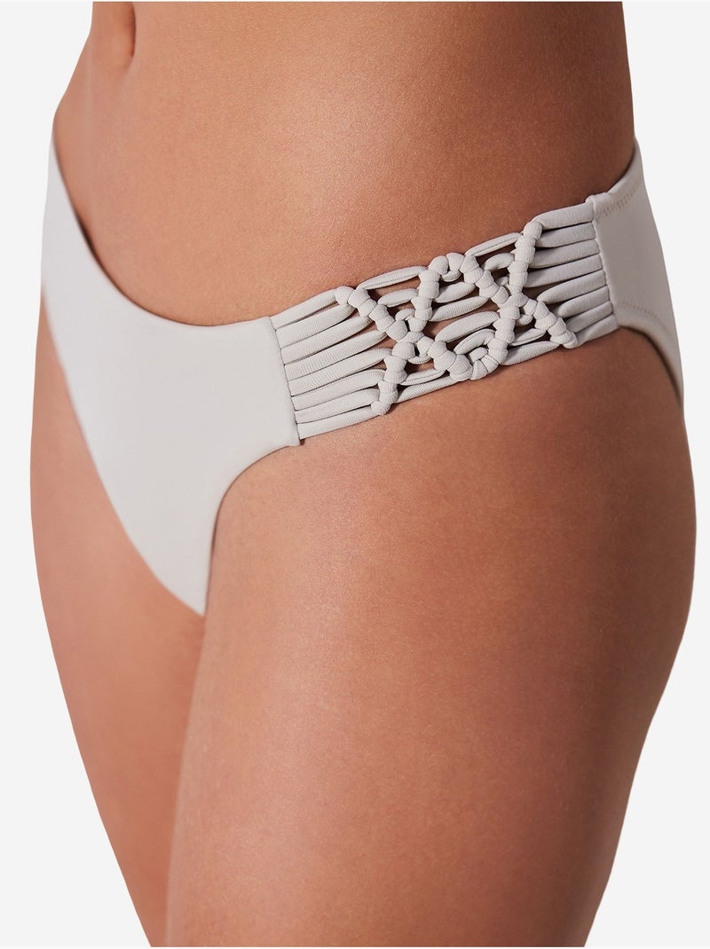 Cueca de biquíni macrame penti Branco sujo - Kiabi