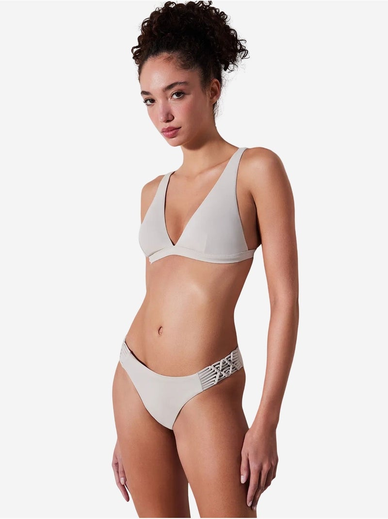 Cueca de biquíni macrame penti Branco sujo - Kiabi