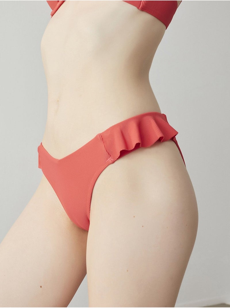 Cueca de biquíni pia frill v penti Coral - Kiabi