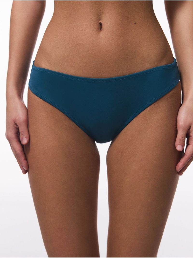 Cueca de biquíni slip de cintura média penti Azul-petróleo - Kiabi