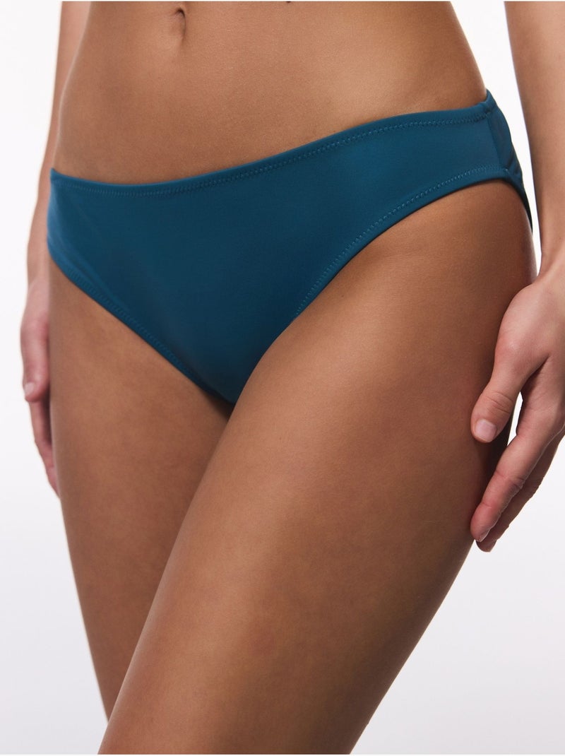 Cueca de biquíni slip de cintura média penti Azul-petróleo - Kiabi