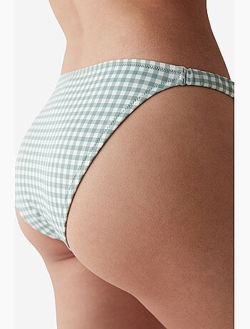 Cueca de biquíni xadrez gingham com vivo lateral greenlake penti