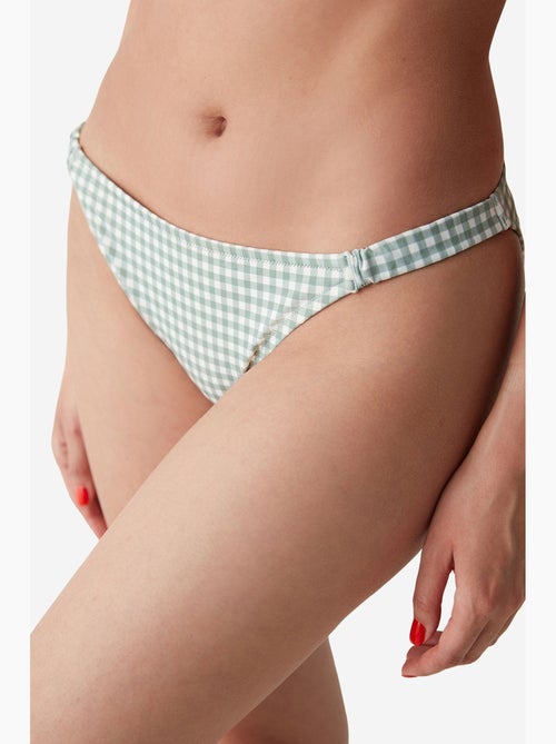 Cueca de biquíni xadrez gingham com vivo lateral greenlake penti - Kiabi Cueca de biquíni xadrez gingham com vivo lateral greenlake penti - Kiabi