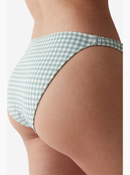 Cueca de biquíni xadrez gingham com vivo lateral greenlake penti - Kiabi Cueca de biquíni xadrez gingham com vivo lateral greenlake penti - Kiabi
