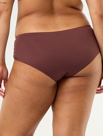 Cueca de cintura alta em microfibra com renda