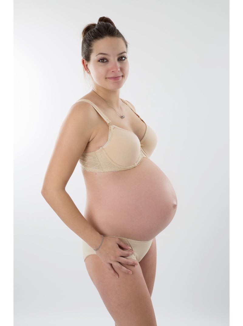 Cueca de maternidade angélique com renda 'bogema' Bege - Kiabi