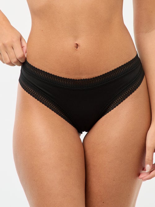 Cueca em microfibra canelada - Kiabi