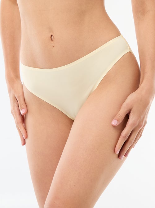 Cueca em microfibra e renda - Kiabi