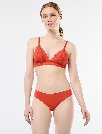 Cueca em microfibra e renda
