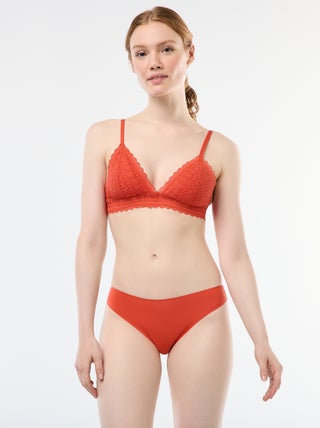 Cueca em microfibra e renda