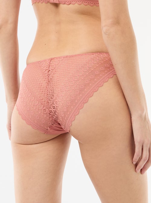 Cueca em microfibra e renda - Kiabi