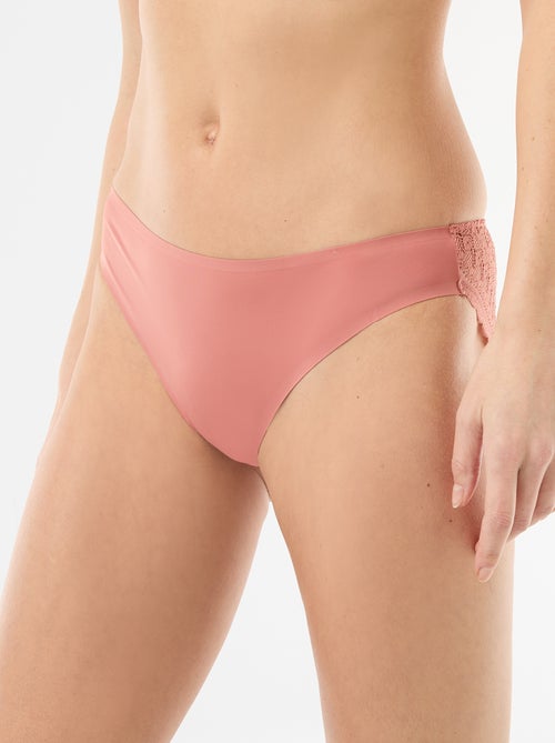 Cueca em microfibra e renda - Kiabi