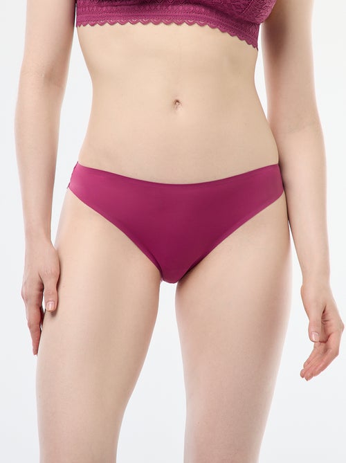 Cueca em microfibra e renda - Kiabi