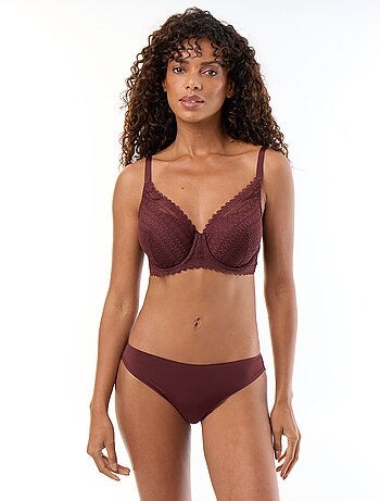 Cueca em microfibra e renda