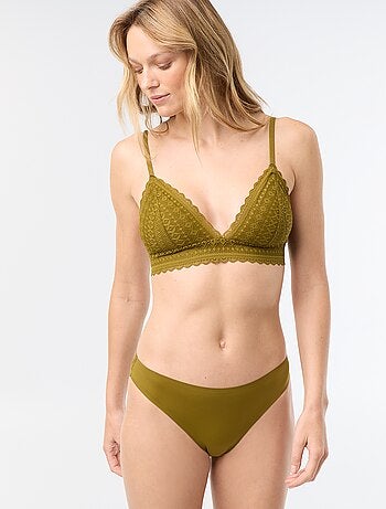 Cueca em microfibra e renda