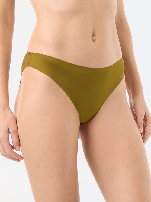 Cueca em microfibra e renda - Kiabi