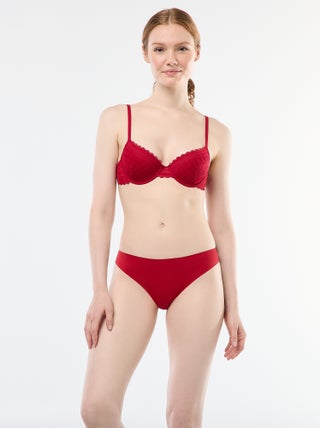 Cueca em microfibra e renda