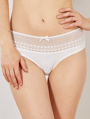 Cueca em renda e microfibra - Kiabi