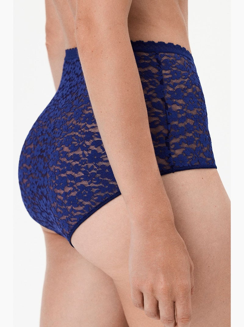 Cueca feminina easy bel slip renda penti Azul-marinho - Kiabi